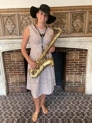 JF Solo Sax by fireplace